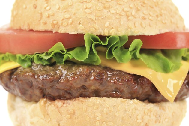 Tasty cheeseburger close-up.