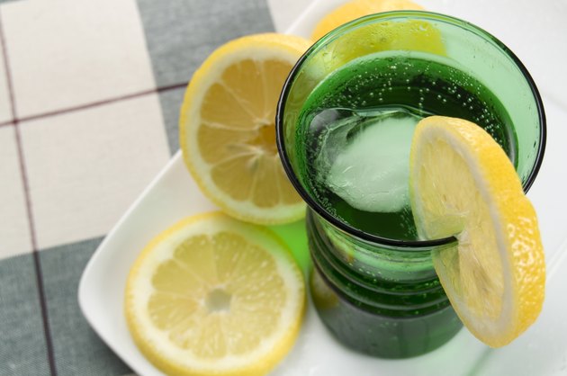 Refreshing Cold Drink with Lemons