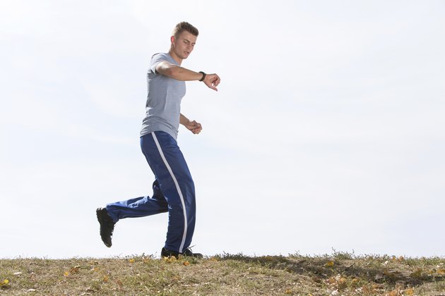 Jogging in park