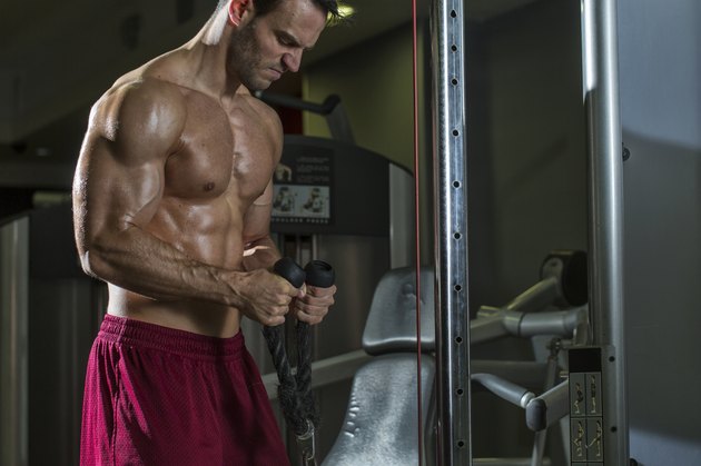 Bodybuilder working out