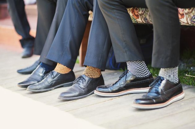 Colored socks to suits