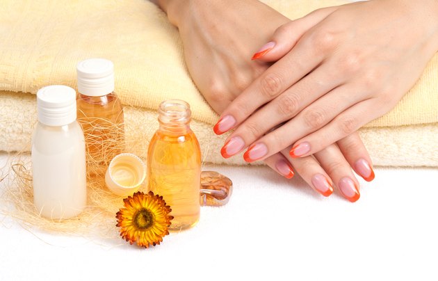 Spa manicure with essential oils