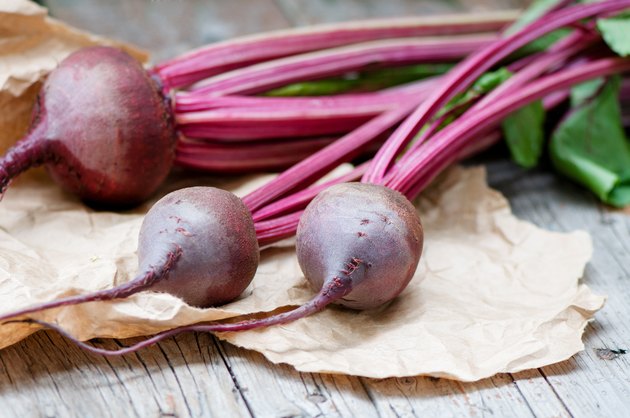 Fresh beetroot on wooden background