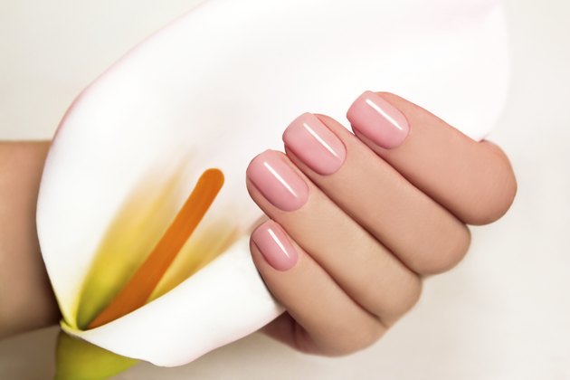 Manicure with gel coating.