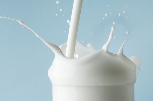 Splash of milk in glass