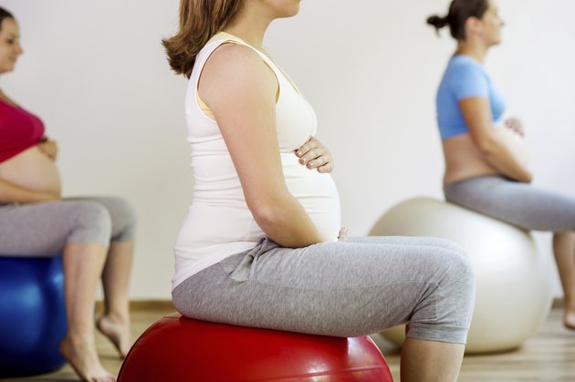 Pregnant women exercising