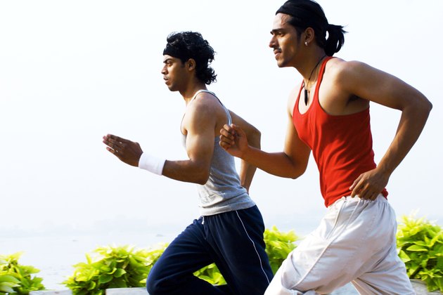 Two men jogging