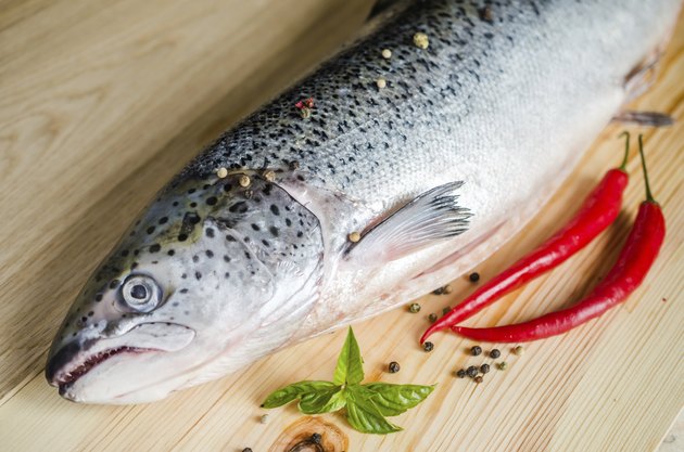Fresh salmon with spices