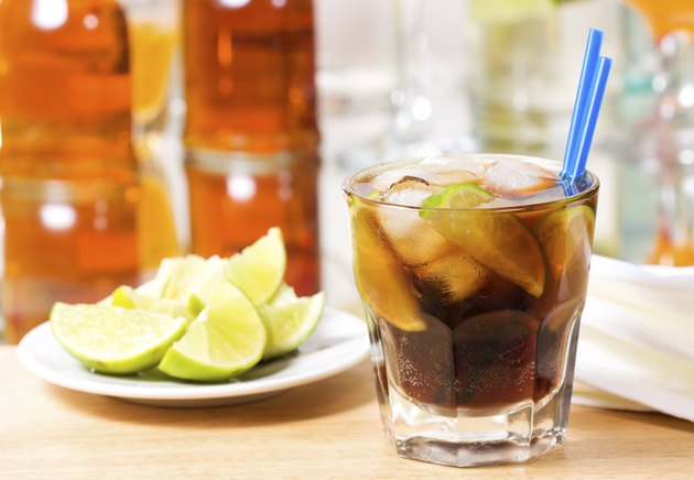 cocktail with lime and cola