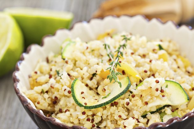 Warm quinoa salad with vegetables