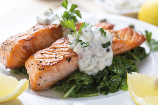 Salmon Steak with Cream Sauce