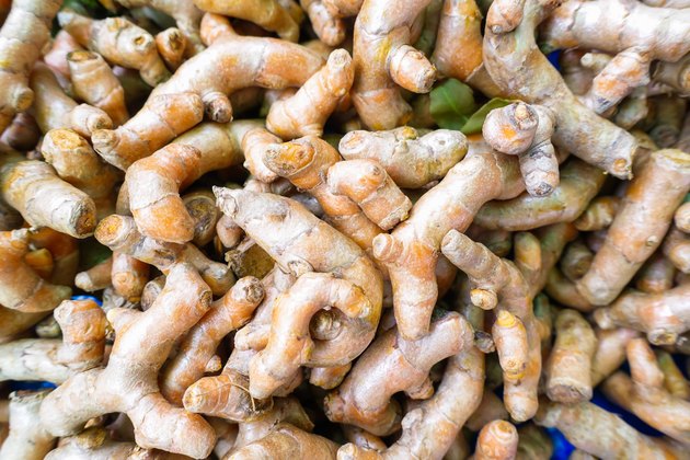Fresh and organic ginger and turmeric