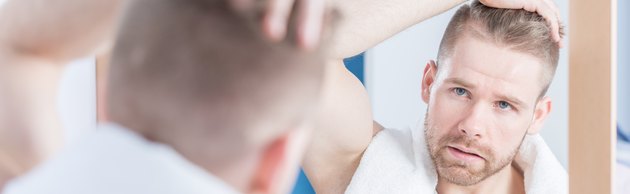Man combing the hair