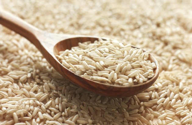 Spoon of brown rice