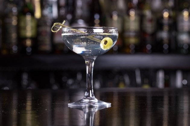 Dirty martini cocktail