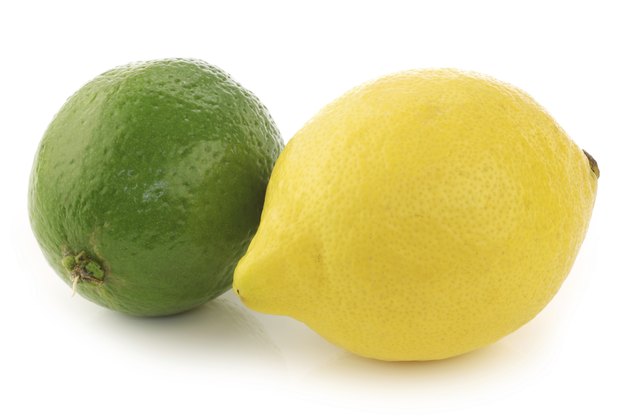 colorful fresh lime and lemon