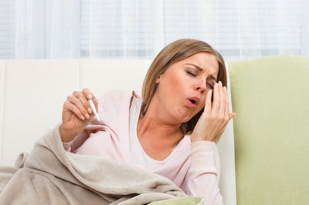 Woman coughing