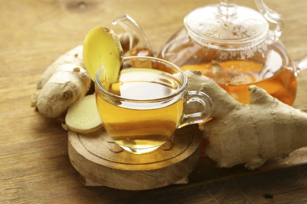 beverage tea with ginger and fresh root