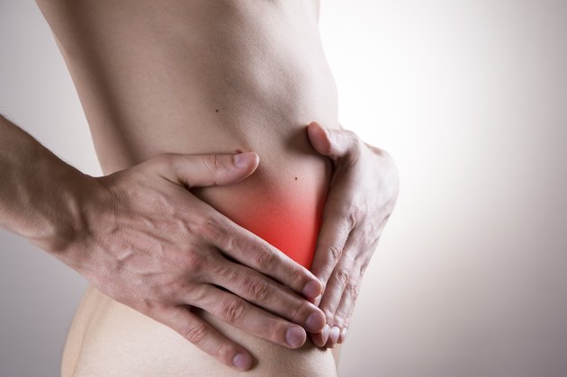 Pain in a man's body. Attack of appendicitis