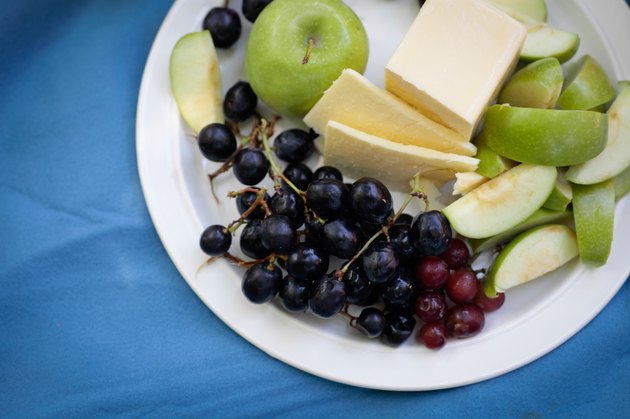 Fruit Plater with cheese at picnic