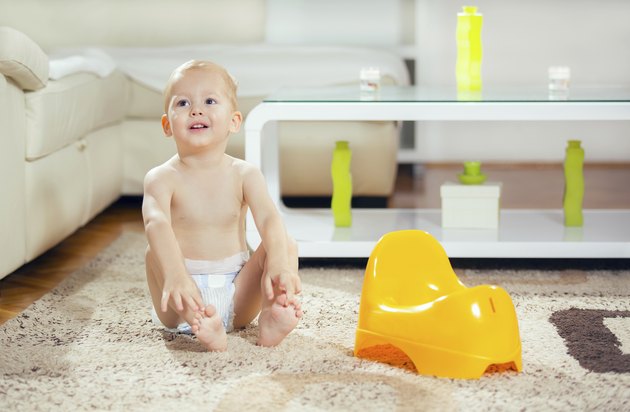 Little Boy Sitting Next Potty