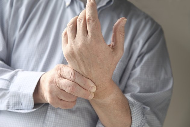 man has pain in wrist