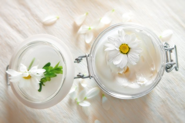 Jar of moisturizing facial cream