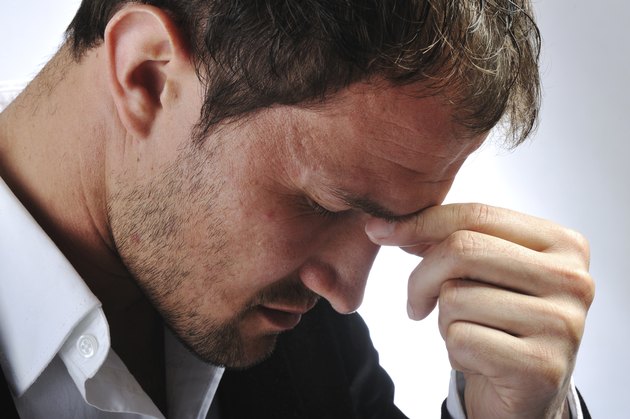 Depressed stressed man