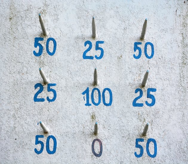 Old outdoor game- Throwing rings for points