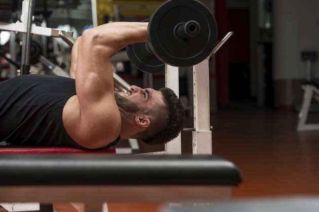 Young Man Working Out Triceps