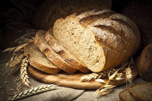 baked bread on wooden table
