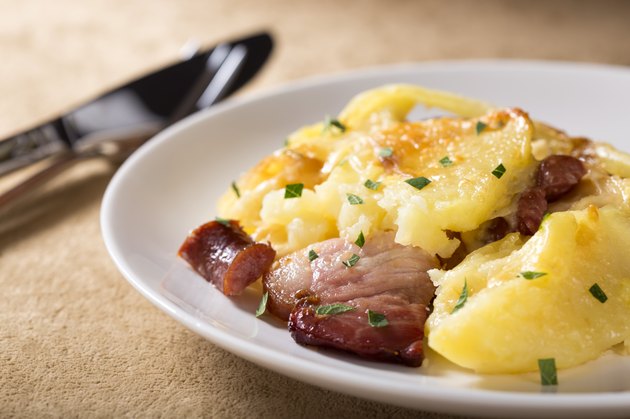 Baked potatoes with cheese