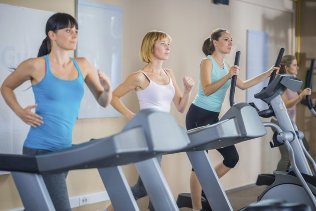 Women Training On The Treadmill