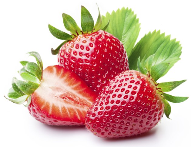Strawberries with leaves