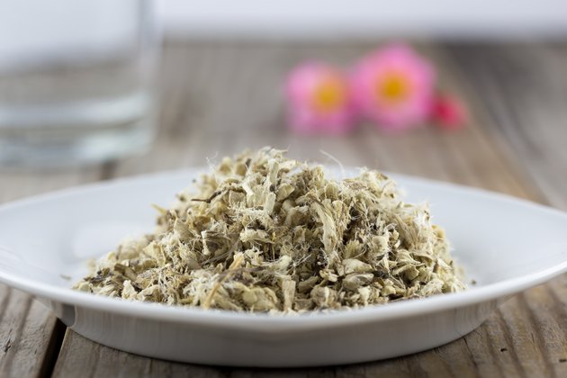 Marshmallow root on a white plate
