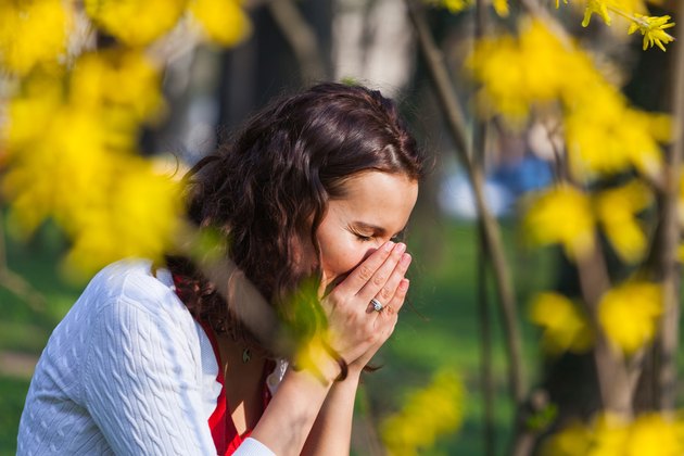 Woman with hay fever