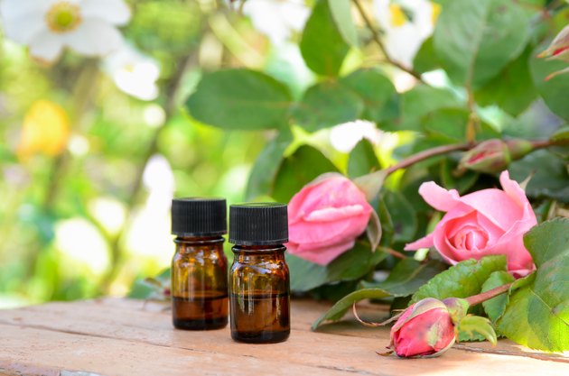 aromatherapy treatment with pink roses