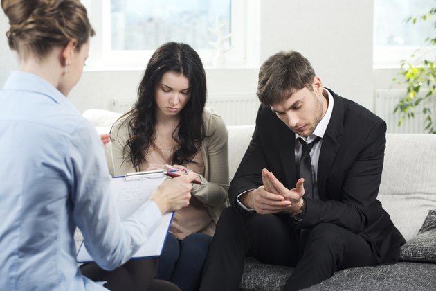 Young couple consults at the psychologist