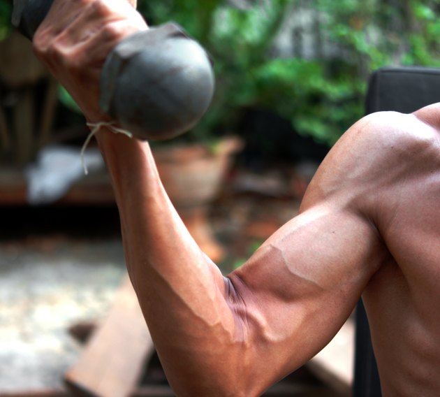 Detail of a Thai man making exercise