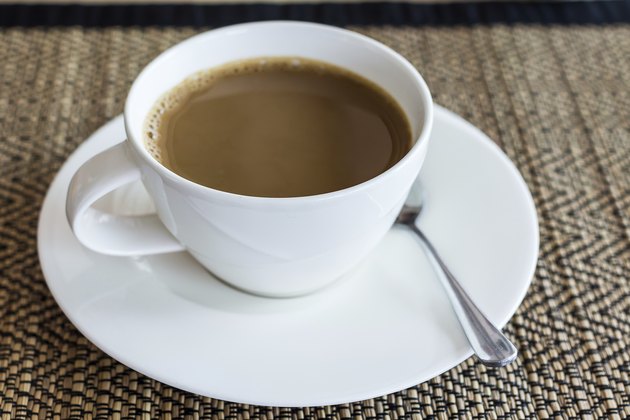Close-up of a coffee cup - Stock Image