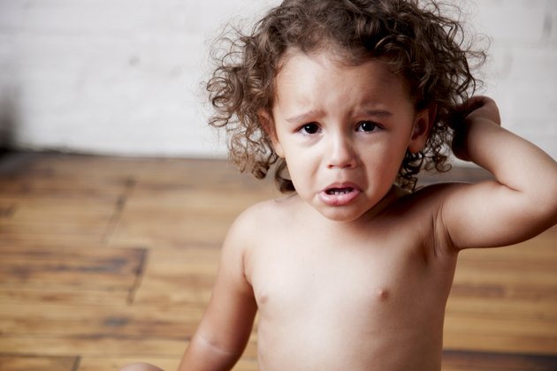 Mixed Race Toddler Girl is Angry and Crying
