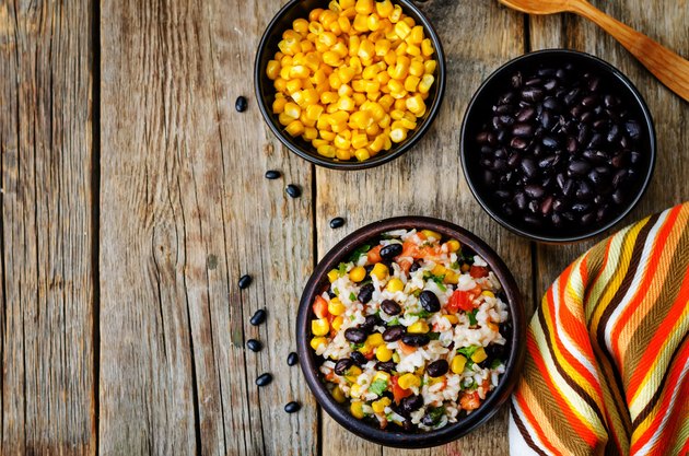 Lime black beans corn rice