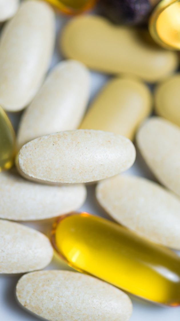 Mixed food supplement pills macro