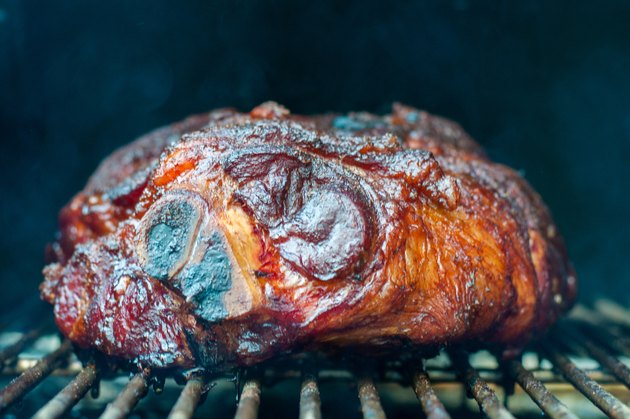 Pork Shoulder Getting Smoked for pulled port