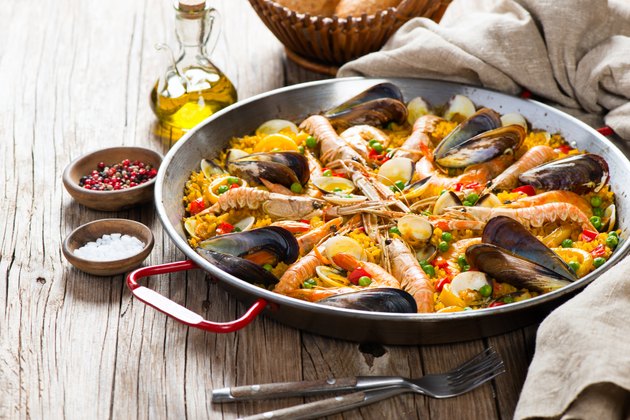 Spanish seafood paella