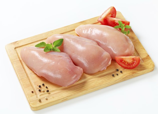 Raw chicken breast fillets