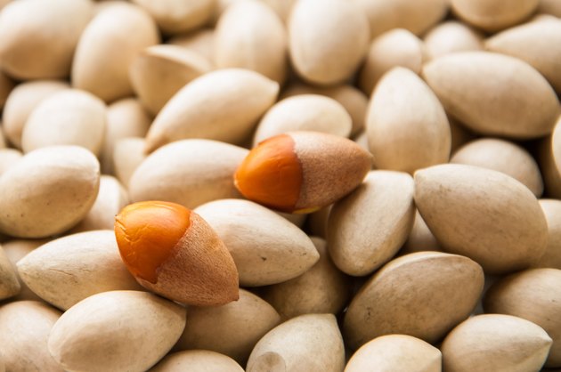 Ginkgo biloba seed in Thai food market, Ginkgo seeds background