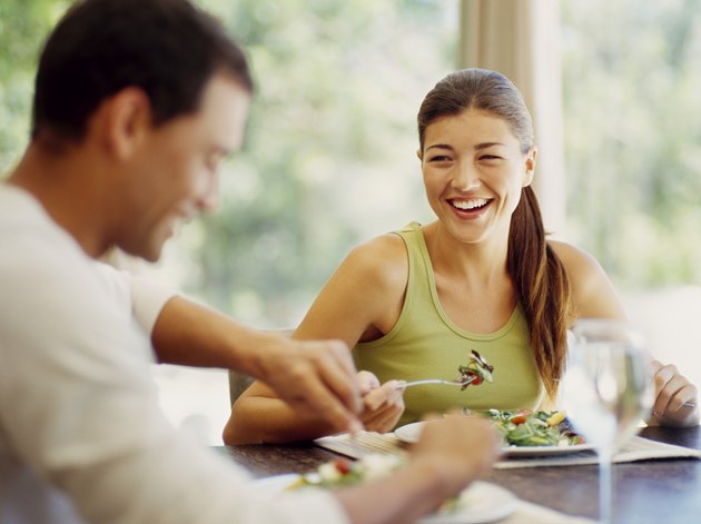 young couple having breakfast together