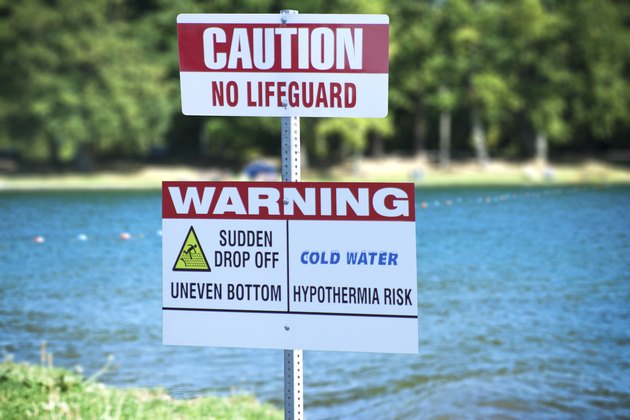 No Lifeguard Sign