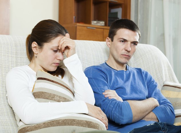 Sadness married couple having problems